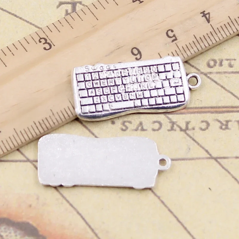 10 sztuk Charms klawiatury komputera 14x31mm tybetański srebrny kolor wisiorki antyczna biżuteria Making DIY Handmade Craft wisiorek — zdjęcie 2