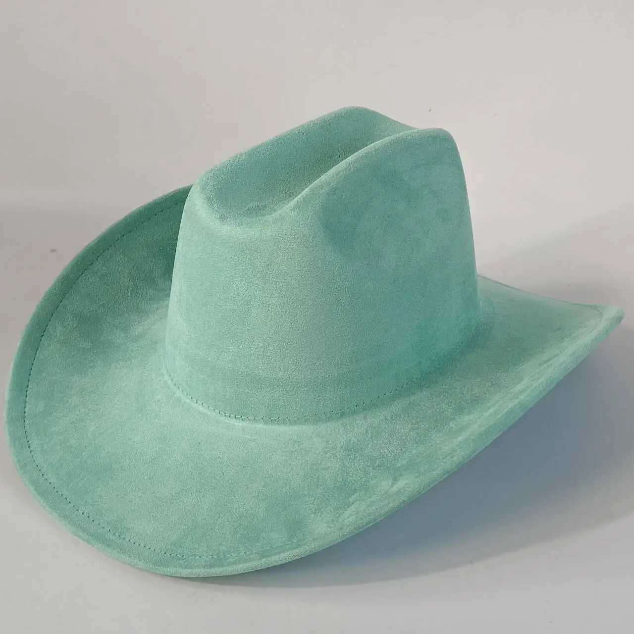 Western Premium Wildleder-Cowboyhut Stilvoller Fedora-Hut aus Wildleder für Damen und Herren Perfekt für festliche Outdoor-Aktivitäten – Detail 6