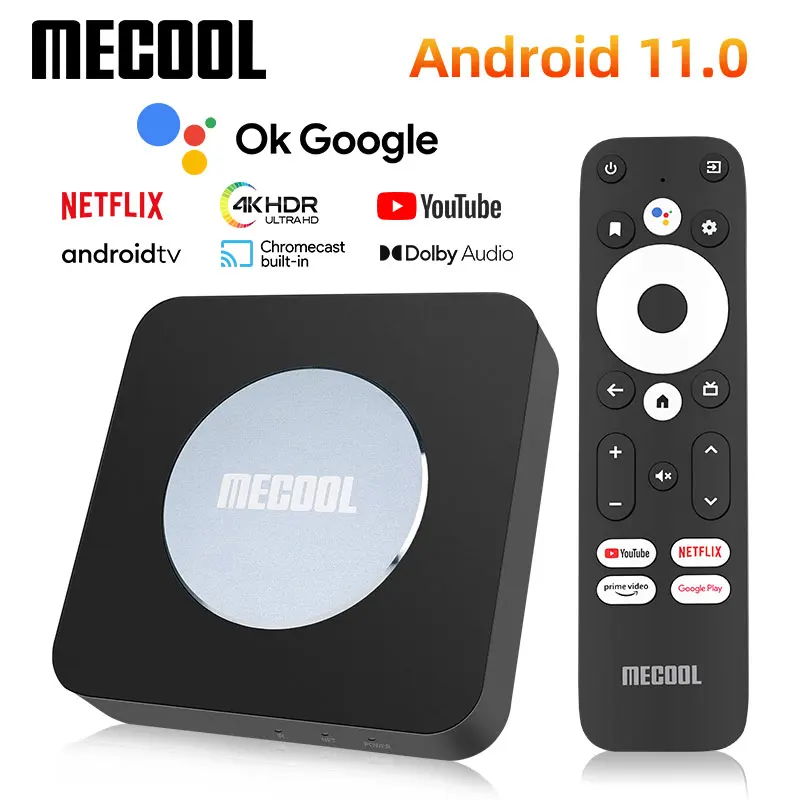 

Mecool KM2 plus S905X4 Android 11 TV Box smart 4K for Netflix 4K 2GB 16GB Dolby Atmos USB3.0 100M LAN set-top box TV receiver