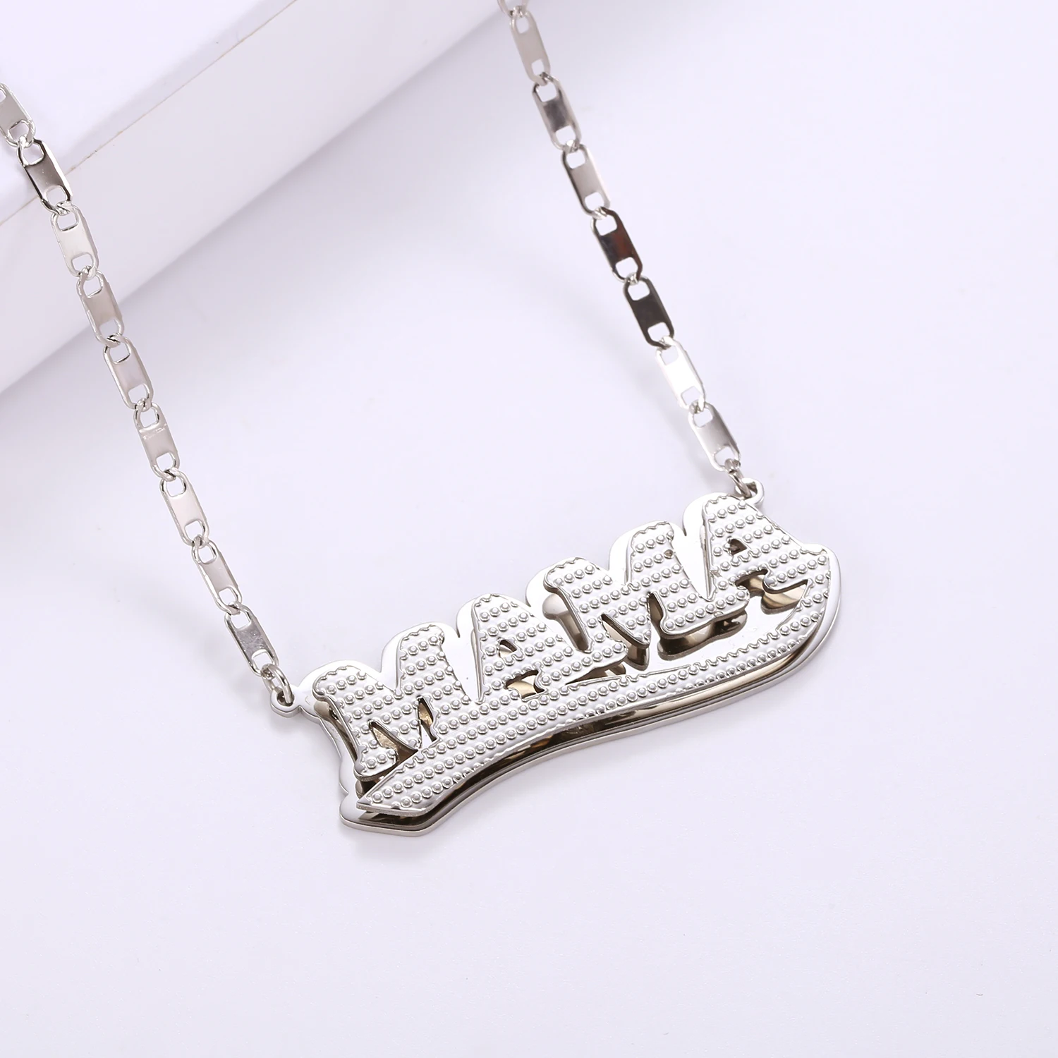 Waterproof Customized Stainless Steel Double-Layer Name Necklace 