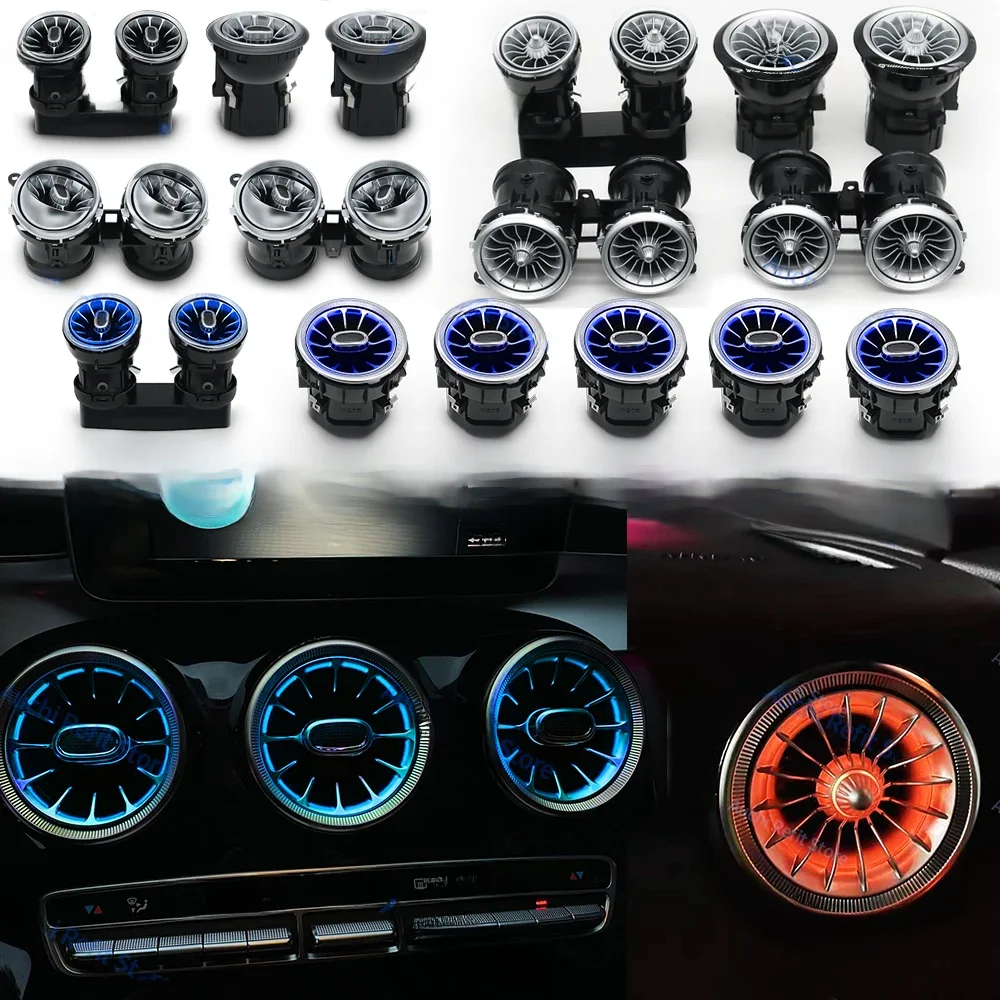 3/64 Kleurrijke LED-luchtuitlaten voor Mercedes-Benz C GLC Klasse W205 X253 W213 W222 W117 X156 W176 Turbo Nozzle Sfeerverlichting - afbeelding 2