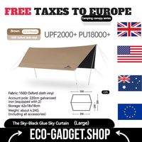 Naturehike Camping Sun Shelter UV Waterproof PU18000 Outdoor Tarp Large Space 17㎡ Sunshade Black Coating Canopy Awning Vinyl