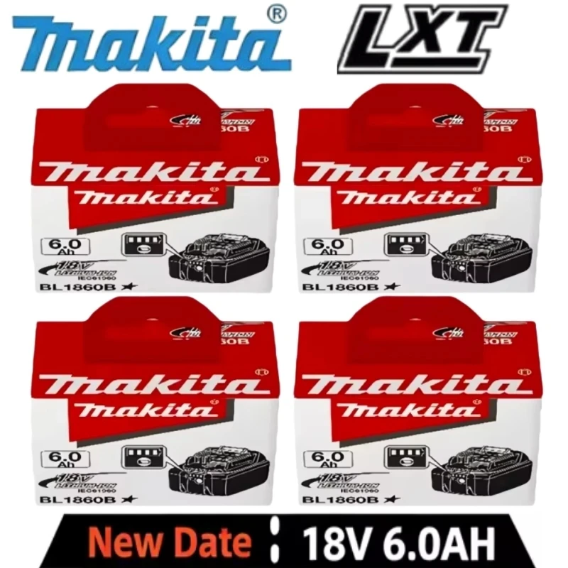 100% Original Makita 18 V Akku 6,0 Ah Wiederaufladbares Elektrowerkzeug Makita 18 V Akku, Austauschbarer LED-Lithium-Ionen-Akku, BL1860B