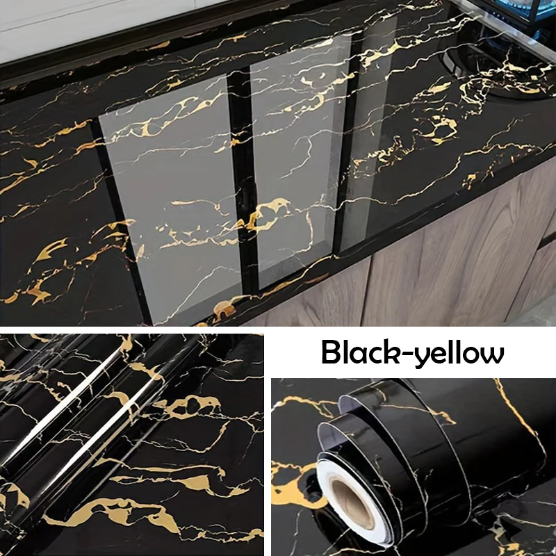 موقد المطبخ مقاوم للماء والزيت خلفية ذاتية اللصق خزانة تجديد بلاط الرخام ملصق كونترتوب بولي كلوريد الفينيل خلفية #1