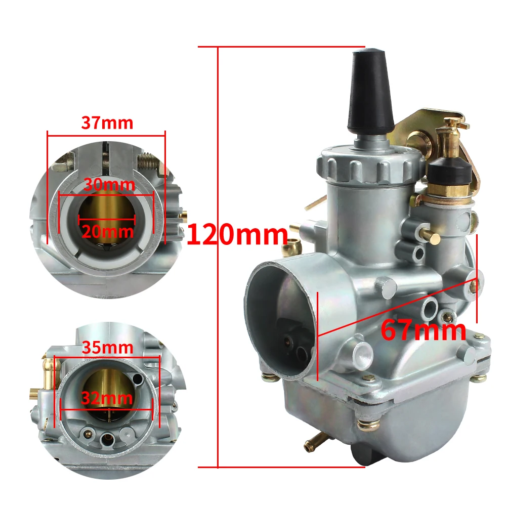 Motorcycle Carburetor 20mm For Mikuni VM20 Pocket Bike Carburetor 50cc to 125cc TACT50 C50 C70 K90 JL100 C100 C110 QS110 CG CB