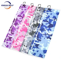 Golf Towel 20''x16'' With Hook 4 Colors Microfiber Fabric For Golf Lovers Duty Clip Carabiner Accessories Beach Golf