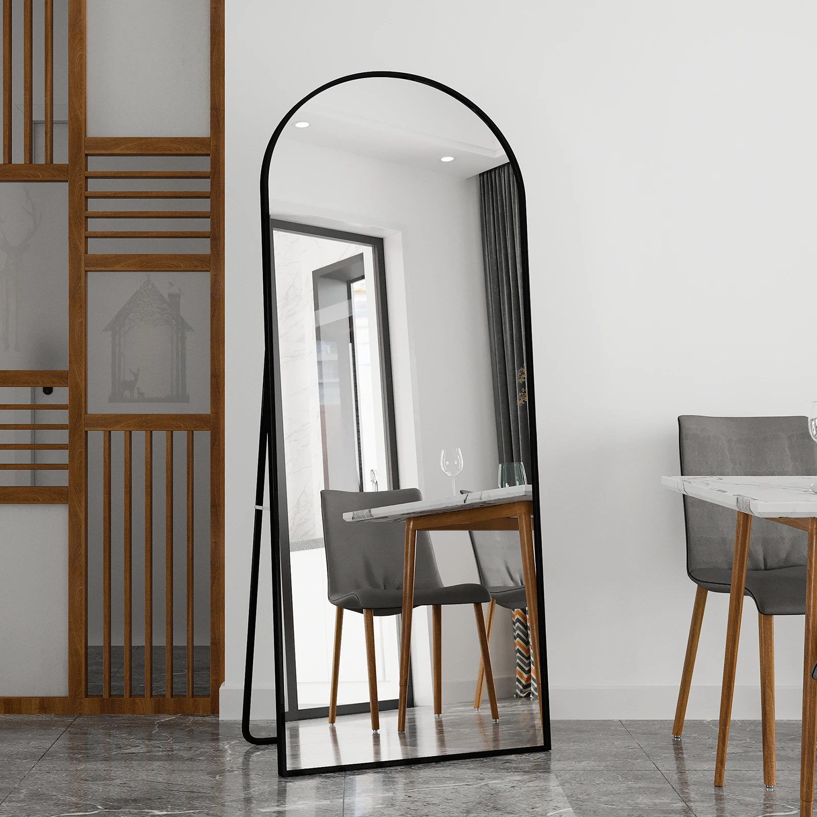 1800 x 800 mm Ganzkörperspiegel aus gehärtetem Glas, Bodenspiegel, hängender vertikaler oder