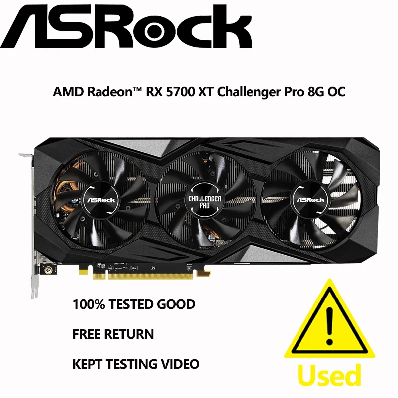 ASRock 챌린저 프로 라데온 비디오 카드, RX5700XT CLP, 8GB GDDR6, PCI 익스프레스, 4.0×16