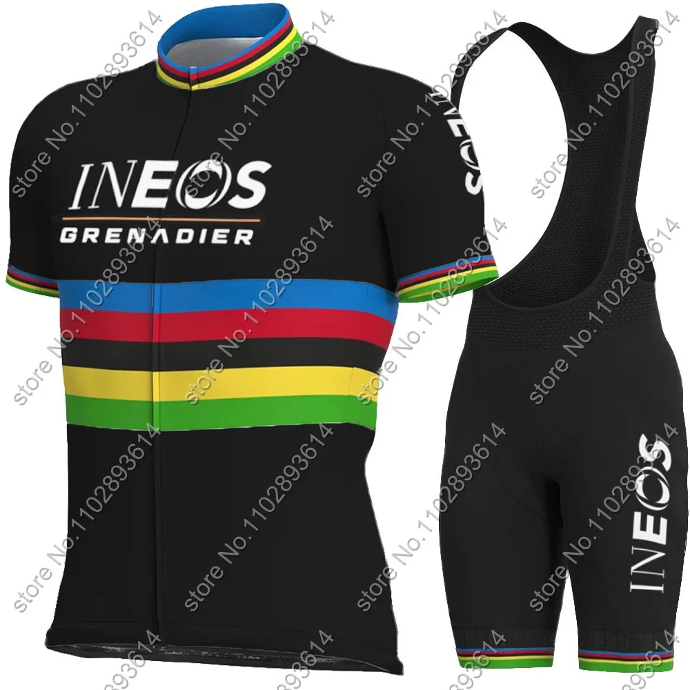 White Ineos Grenadier Team 2024 maglia da ciclismo Set Short World Champion abbigliamento camicie da bici tuta da bicicletta pantaloncini con