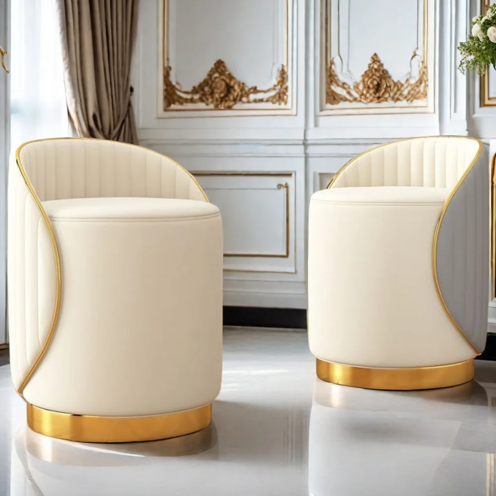 

Light Luxury Makeup Chair Bedroom Internet Celebrity Backrest Female Designer Style Simple Nail Art Rotatable