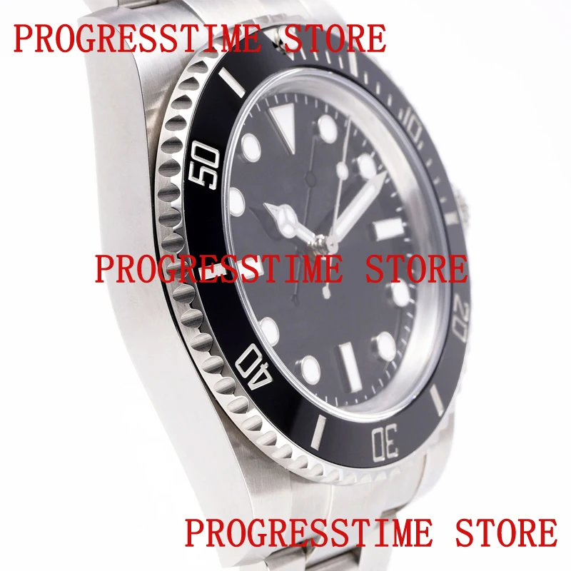 

AR factory best version SUB 114060 No Date assembly parts black ceramic bezel case SH3130 movement aftermarket parts