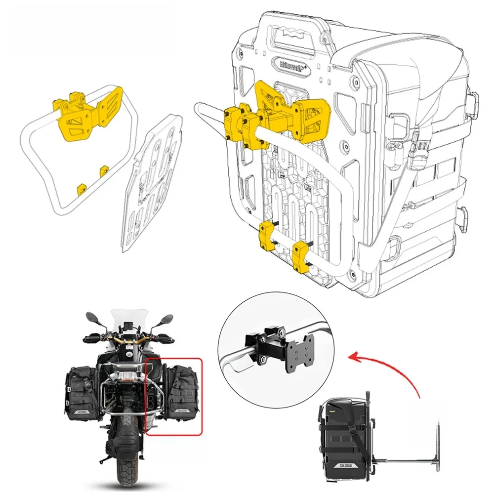 AliExpress Rhinowalk Side Rack Extender Special For Motorcycle Bag MJX2004 Durable Metal Accessories