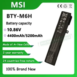 Upgraded 5200mAh BTY-M6H Battery for MSI 16J 1/GE62 6QC/2QD/2QE /J2/J3/J5/J6 SI GE62 6QC/2QD/2QE msi gl63 batter Higher Capacity