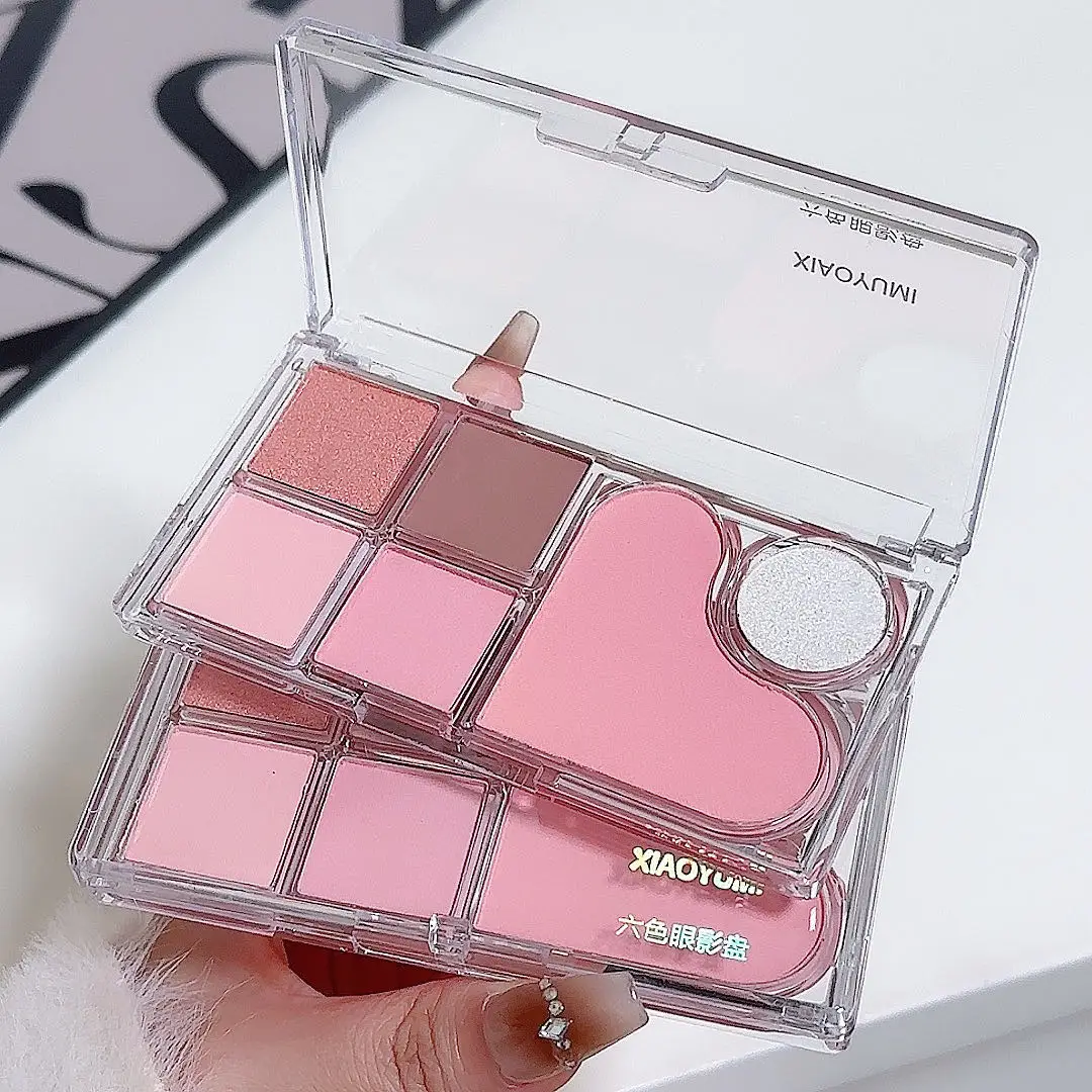 Six-color eyeshadow palette, soft and delicate pearlescent matte earth-tone eyeshadow image 5