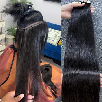 膠帶式接髮,天然真人髮,巴西原產,100%真人發,20片裝,直發,女士適用 10 最佳銷售 膠帶式接髮 - №4