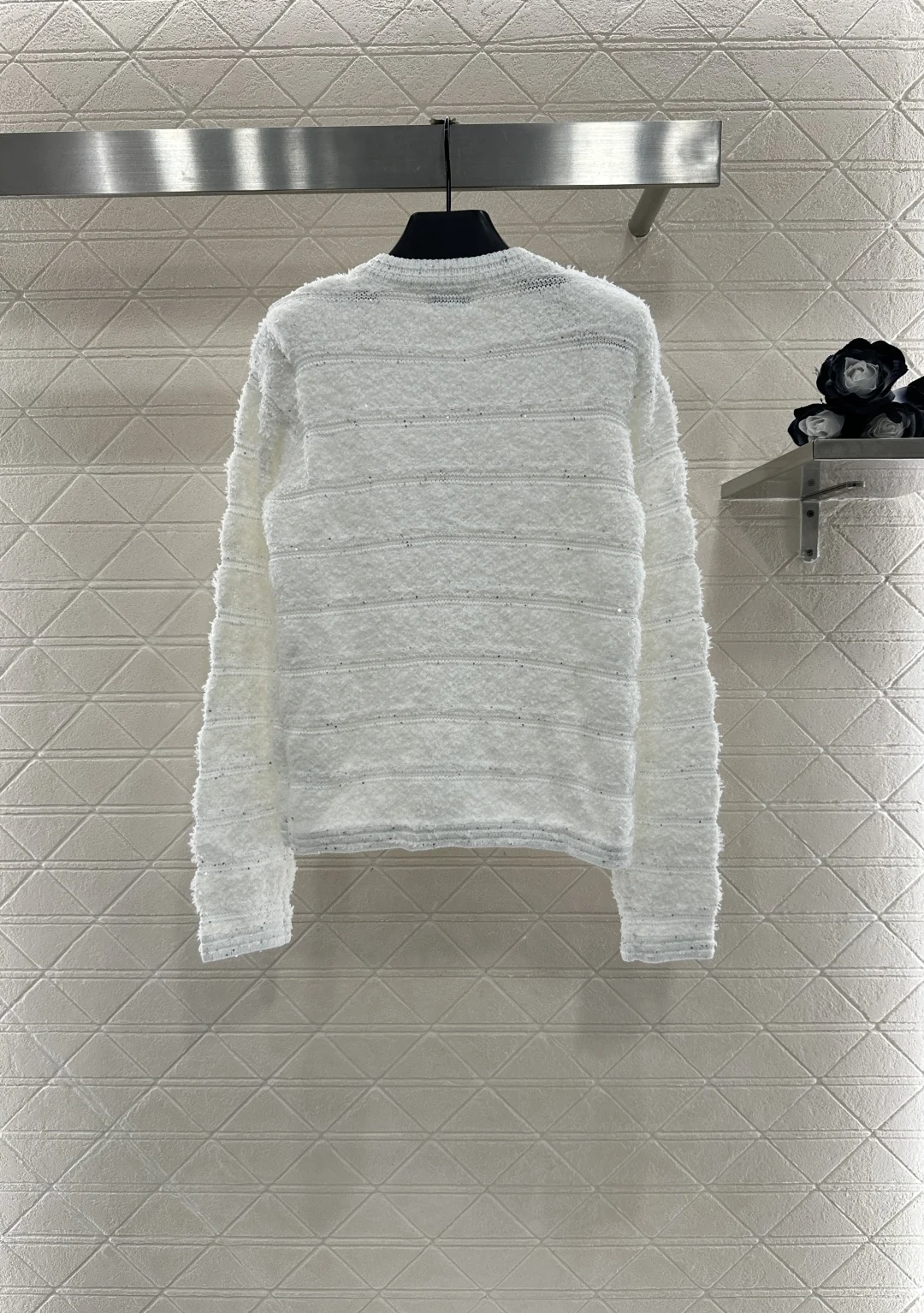 

Women's 2025 new product launched round neck sequined knitted cardigan round neck cardigan