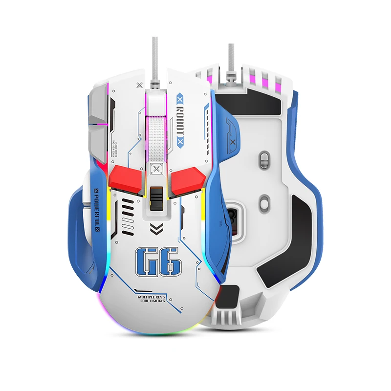 SUNSONNY G6 mechanical mouse wired Bluetooth 2.4G wireless three-mode gaming e-sports mouse desktop computer laptop armor RGB