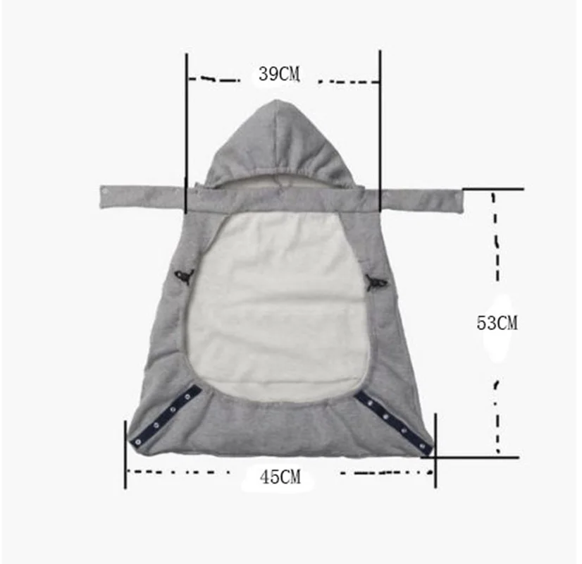 Windproof Hooded Baby Carrier Cape Cloak Sling Blanket Autumn Winter Daddy Mom Kangaroo Carry Baby Warm Thick Cape Cloak Blanket