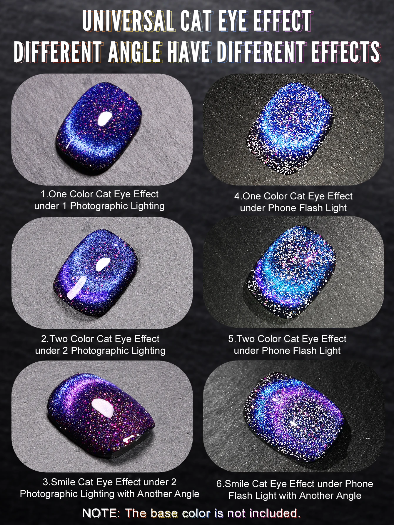 YOKEFELLOW 10ML Purple Crystal Eye Cat Magnetic Gel Sparkling Glitter Gel Nail Polish Semi Permanent UV Gel Nail Art Decoration