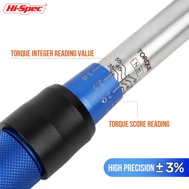 Hi-Spec-Conjunto de Chave de Torque Multifuncional, Chave de Soquete, Adaptadores Ajustáveis, Alcance de 5-220 nm, 1 Conjunto, 1/2 ", 1/4", 3/8"