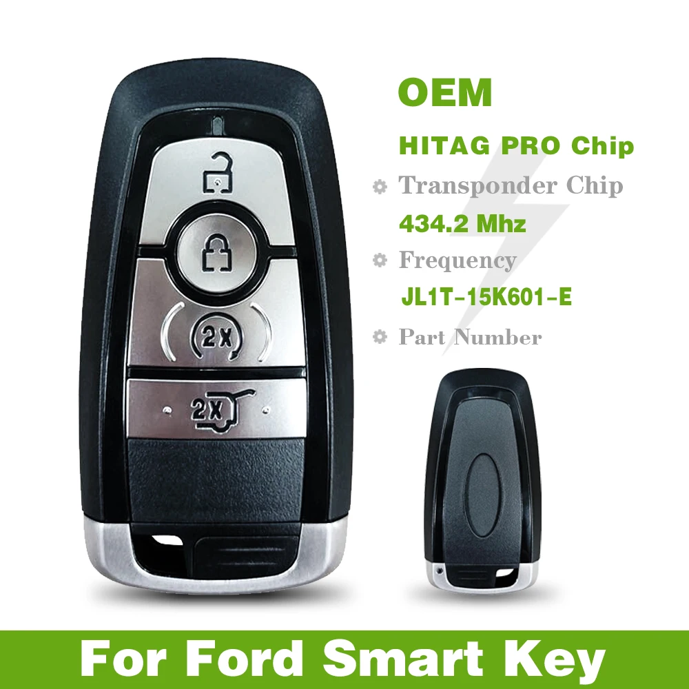 CN018098 oryginalny inteligentny klucz dla Ford Keyless pilot samochodowy sterowania HITAG PRO Chip 434.2MHz numer części JL1T-15K601-E