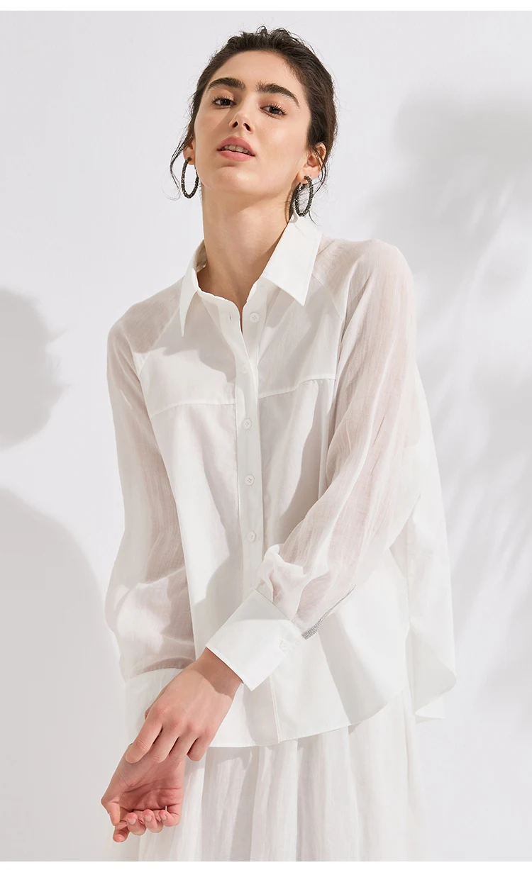KX7613727 Luxuriöses Damenhemd aus Ramie-Baumwoll-Lyocell-Mischung, Designer-Eleganz, Locker Geschnitten, Schicke Sommerbluse – Detail 5