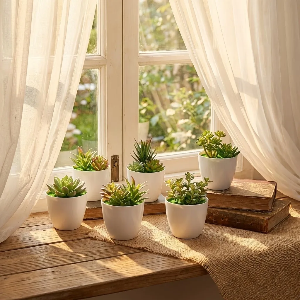 6/12Pcs White Plastic Flower Pots with Foam Insert Nursery Pots for Artificial Flowers Home Garden Decoration