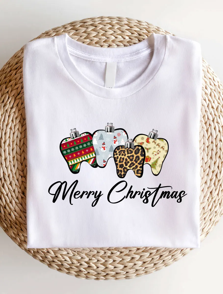 Christmas Dentist Tooth Shirt, Merry Christmas Retro Dental Assistance Tee, Santa Dental Hygienist T-Shirt, Pediatric Dentist