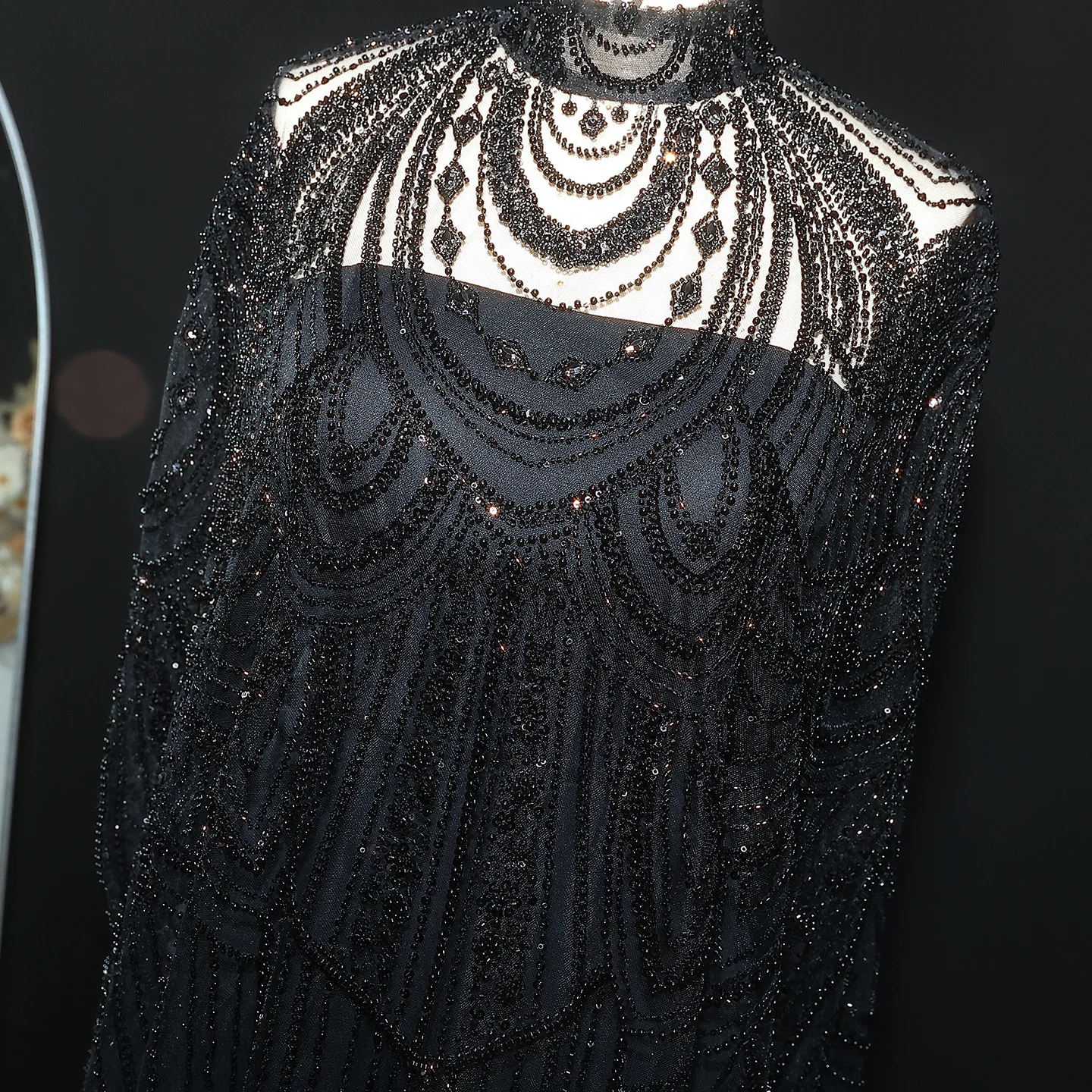 Sharon Said Luxury Beaded Dubai Nude Evening Dress for Arabic Women Wedding Elegant Kaftan Formal Party Gowns SS780 Customized image 5