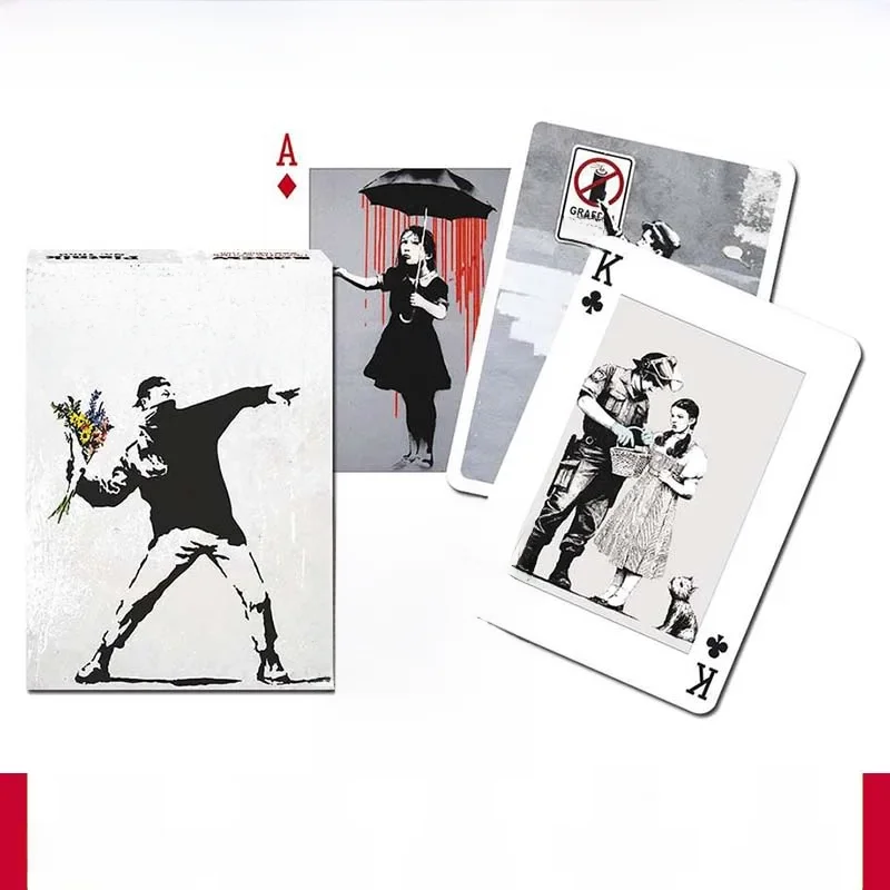 Piatnik, baralho de poker, 54 cartas, bansky, graffiti, arte urbana, livre, fotografias, cartazes,