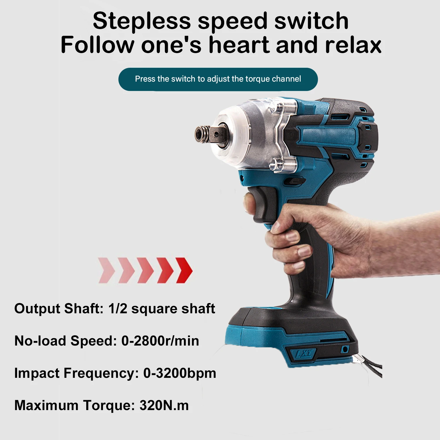 320N.M Electric Impact French Professional Impact Impact Cordless Cordless Cordless electronic Drill Impact Gun for18V Makita Battery