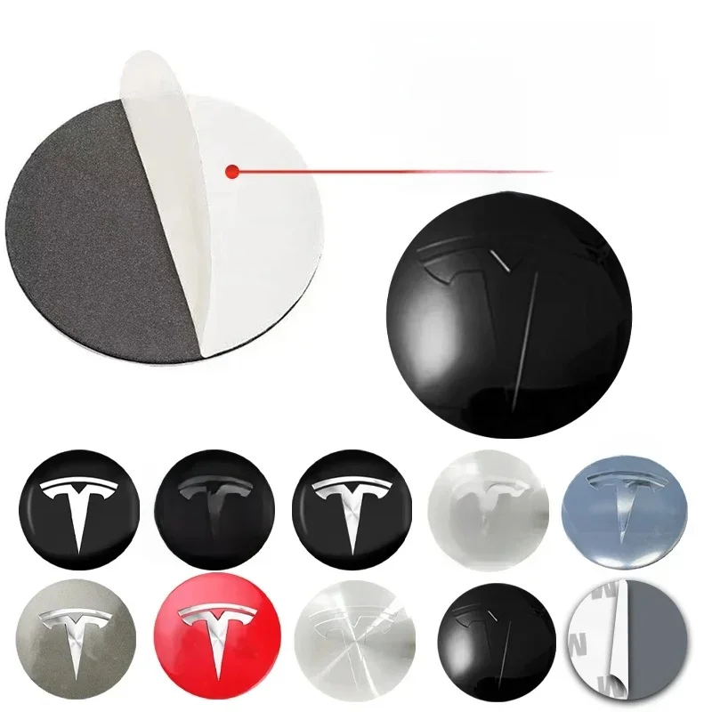 4 pièces 56mm Tesla capuchon de moyeu capuchon central Logo autocollant de haute qualité pour Tesla modèle 3 Y S X autocollant de voiture personnalisé accessoires de voiture