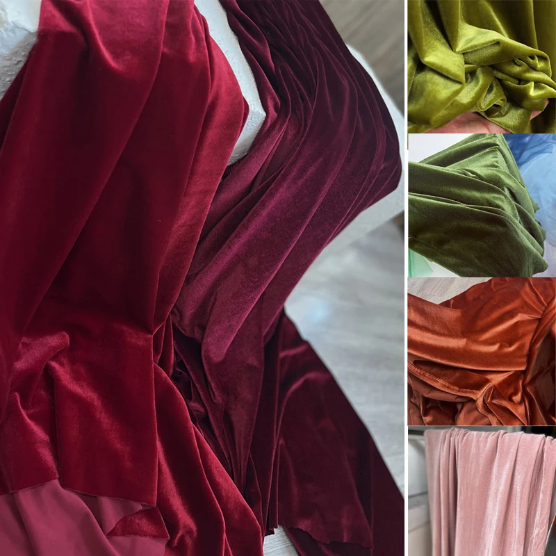 Luxurious Burgundy Red Pink Velvet Fabric Ideal for Formal Dress Backdrops Wedding Party Decorations and Handmade DIY Creations