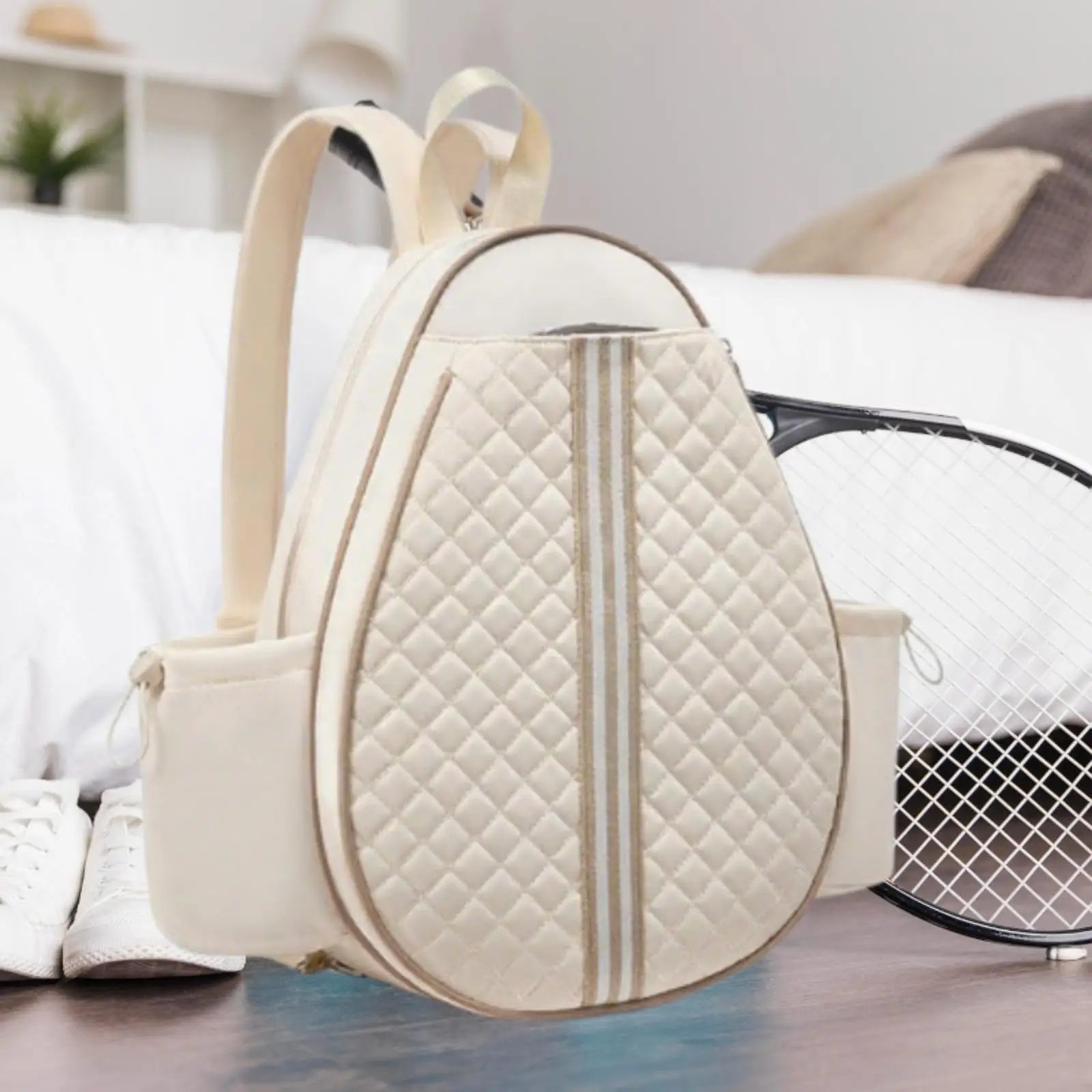 

Tennis Bag Large Capacity Premium Tennis Crossbody Backpack Waterproof Lightweight Tennis Accessories for Men Women Training