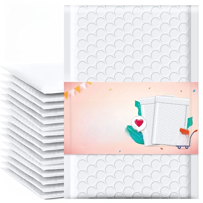 Sac enveloppe à bulles auto-scellant, enveloppe adhésive, sac d'emballage d'expédition, organisateur de rangement, sacs d'emballage étanches, 100/10 paquets