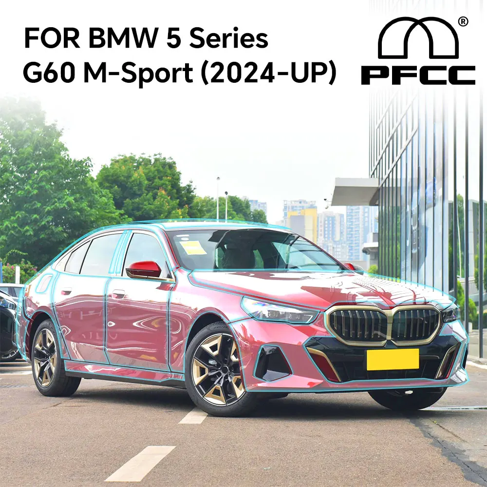 자동차 바디 스티커 프리컷 페인트 보호 필름, 스크래치 방지 TPU 클리어 PPF 8.5mil, BMW G60 5 시리즈 M 스포츠 2024 액세서리 