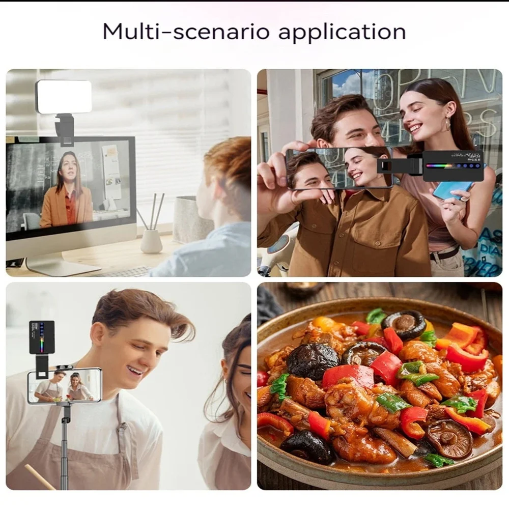 2025 جديد صغير RGB كامل اللون فيديو ملء ضوء لايف مدونة فيديو التصوير الفوتوغرافي استوديو الصور مصباح قابلة للشحن عكس الضوء الحذاء الساخن الفم