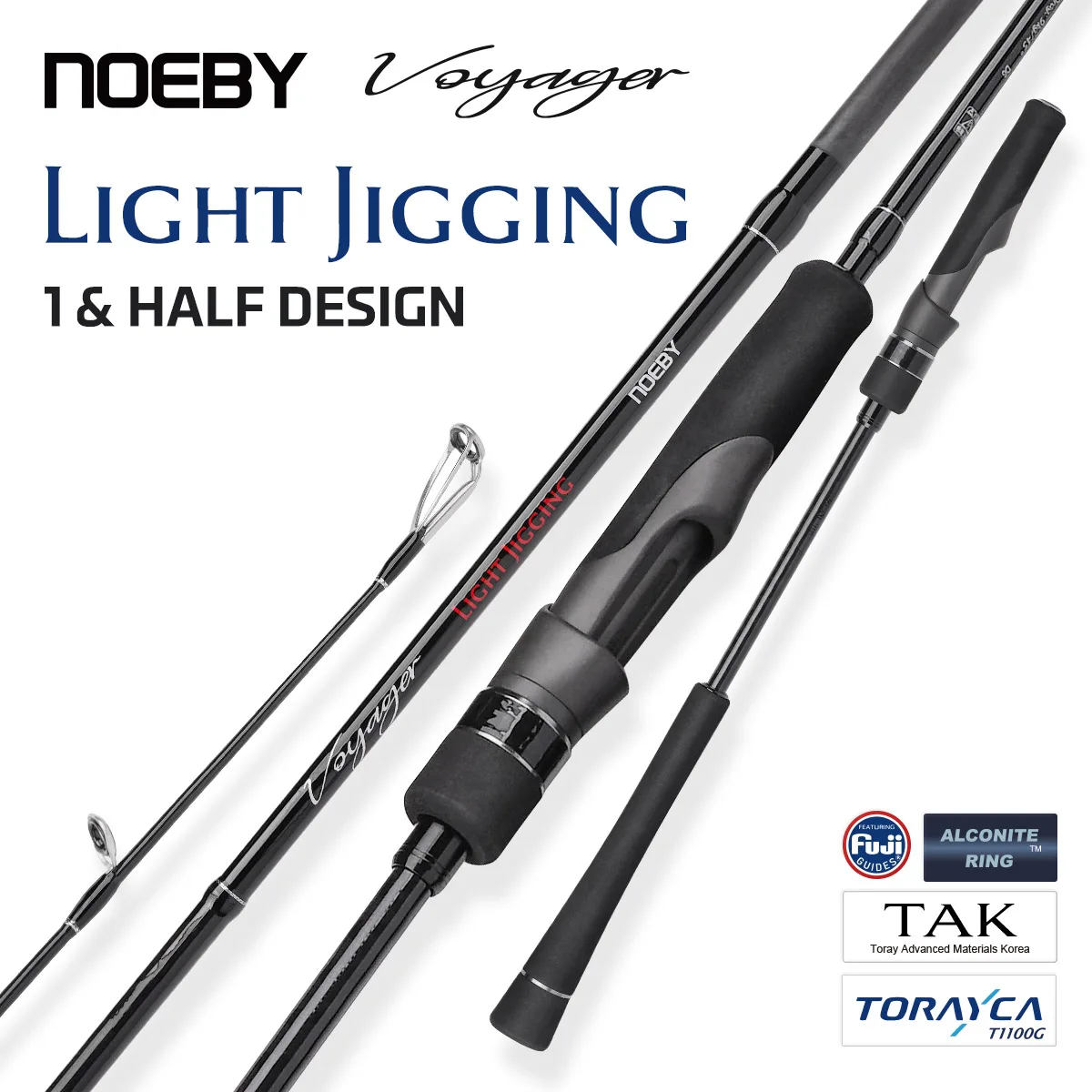 NOEBY VOYAGER Light Jigging Rod 1,91m Fuji Alconite Guides Torayca Carbon Offshore Boot Salzwasser Jigging-Rute