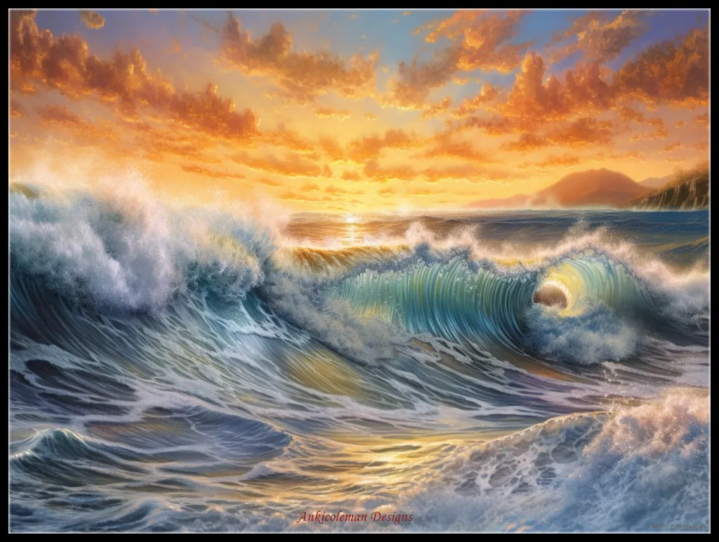 

Набор для вышивки крестиком Sunset Crashing Wave-Набор для вышивки крестиком сделай сам ручная работа для вышивки 14 ct Aida цветные наборы для вышивки крестиком
