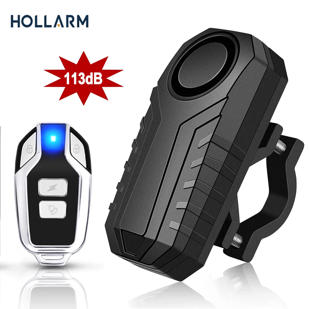 Hollarm Bike Alarm Remote Control Waterproof Wireless Electric Motorcycle Scooter Bicycle Security Protection Anti theft Alarm