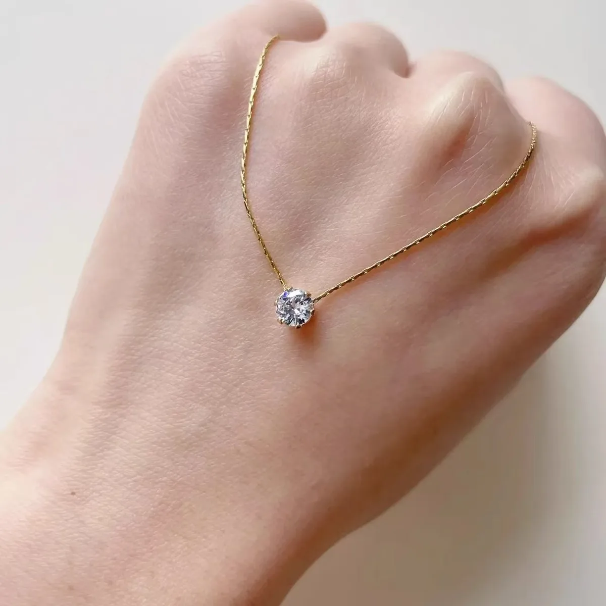 Hot Sale Stainless Steel Zircon Thin Clavicle Chain Necklace for Women Festive Party Jewelry Wholesale image 4
