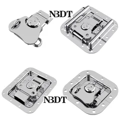 4Pcs Steel Chrome Butterfly Twist Latch With Lock Hole For Road Flight Audio Case Tool Box Recessed Mount