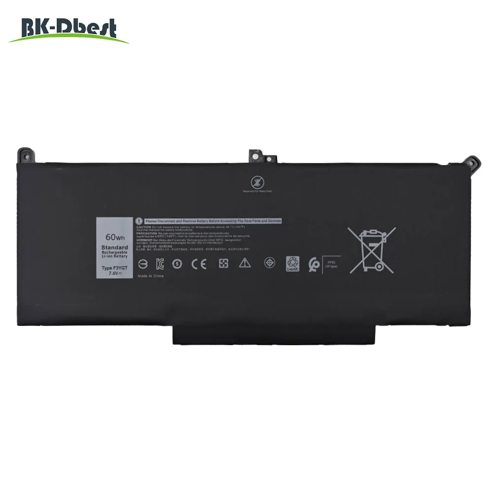 BK-Dbest 7.6V 60Wh 7500mAh F3YGT Laptop Battery For Dell Latitude 7480 DM3WC 0DM3WC 2X39G