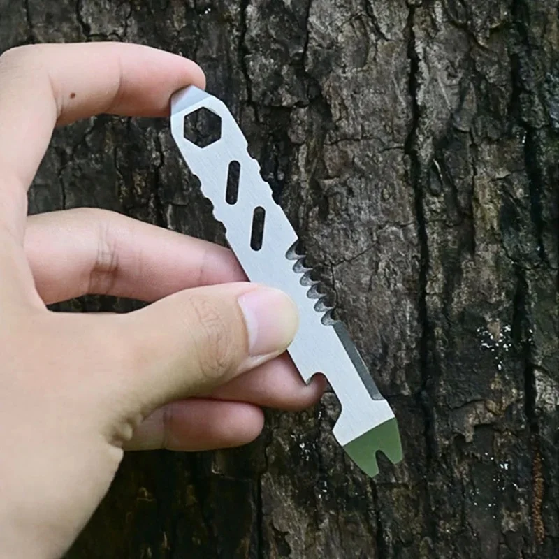 AliExpress Edieu Stainless Steel Multifunctional Pry Bar, Mini EDC Hex Wrench, Bottle Opener, Portable Outdoor Bicycle Repair Tool