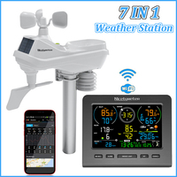 Weather Station 7-in-1 Indoor Outdoor removal Monitoring Wi-Fi Connection Weather Temperature Humidity flow Speed drain.