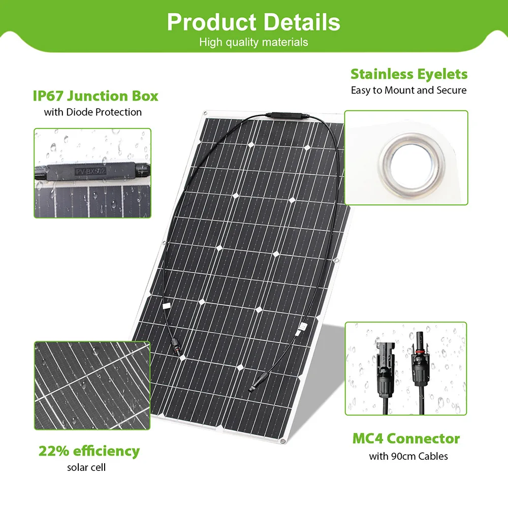 100w 200w 300w Ultra-Lightweight Flexible Solar Panels 400w 500w - Perfect for Camping & RV Adventures