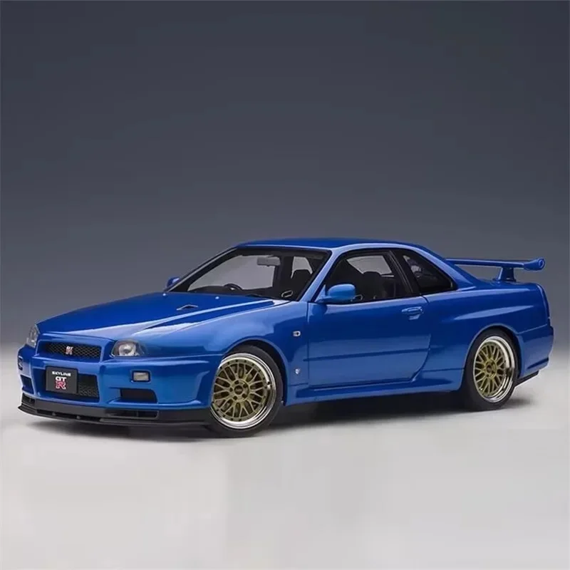 1:18 Skyline Ares GTR GT-R R34 Alloy Sports Car Model Diecasts Metal Racing Car Vehicles Model Simulation Sound Light Kids Gifts — 2