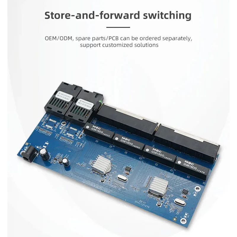 Imagem -05 - Interruptor do Ethernet da Fibra do Gigabit Placa Ótica do Conversor dos Meios do Único Modo Pcba Rj45 sc 10 m 100 m 1000m