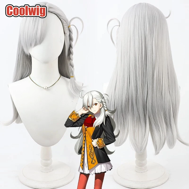 

Coolwig Synthetic Hair Olga Marie Animusphere Cosplay Wigs Fate FGO Olga Marie Animusphere 60cm Silver White Wig Heat Resistant