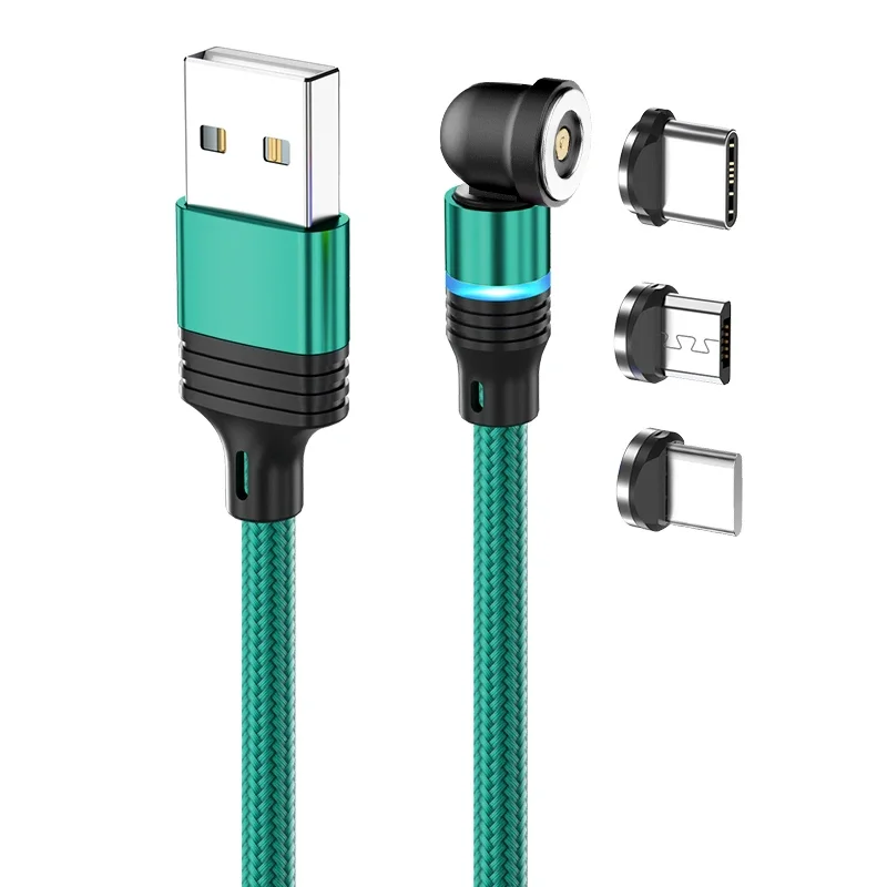 Câble de chargement magnétique rotatif à 540 degrés, câble 3 en 1 pour huawei p30 IPone 13 12 pro Redmi Micro téléphone portable, cordon Usb